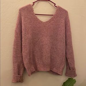 Pink low back sweater
